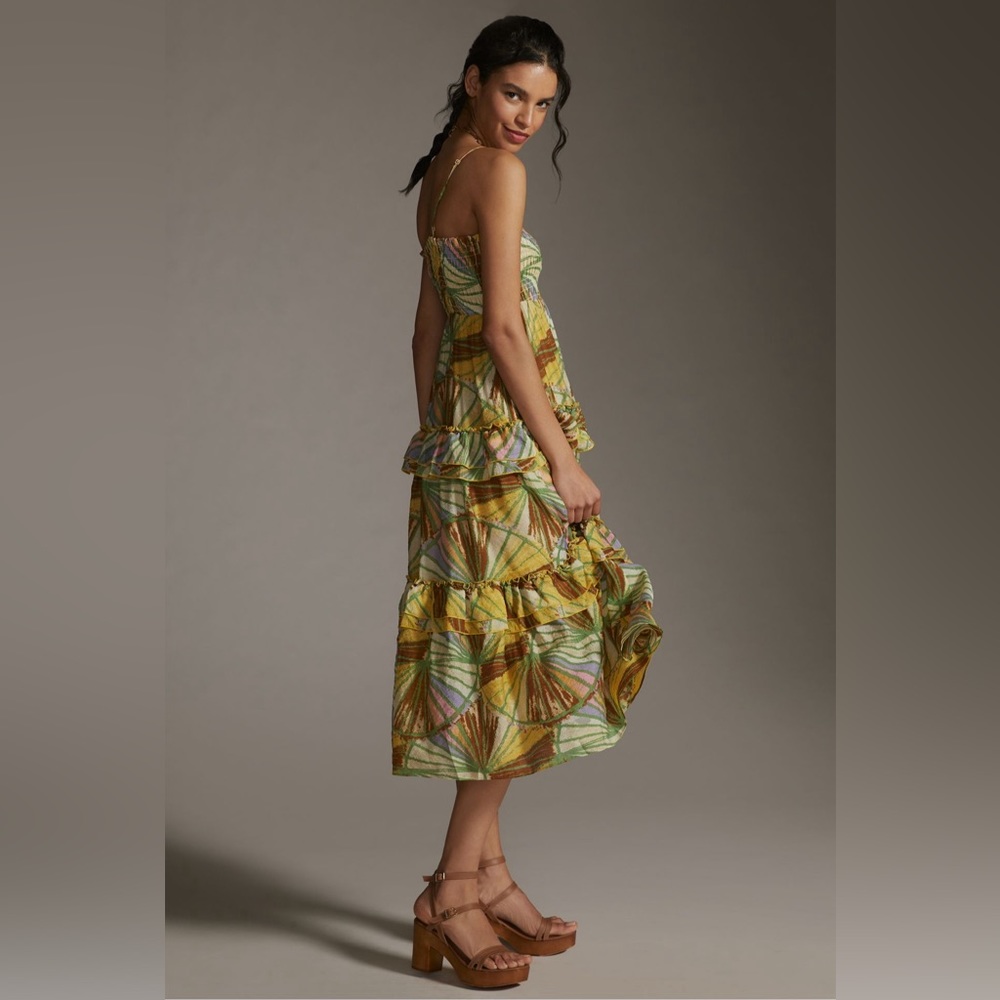 Mare Mare x Anthropologie Smocked Bodice Midi Dress Size XL